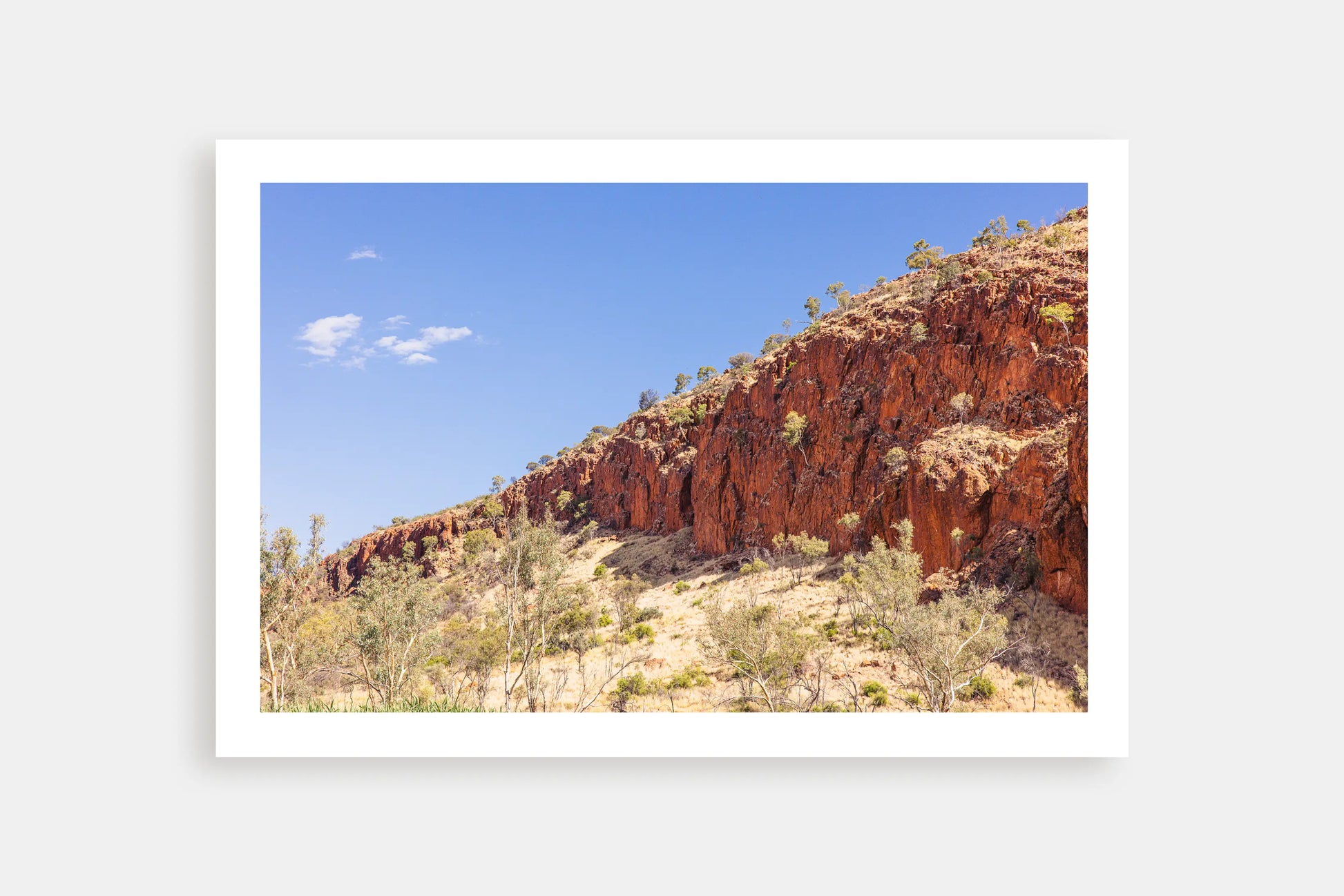 The Red Cliffs at Glen Helen Gorge in the Northern Territory. Australian Landscape Wall Art Prints by Explore By More. Unframed Print.